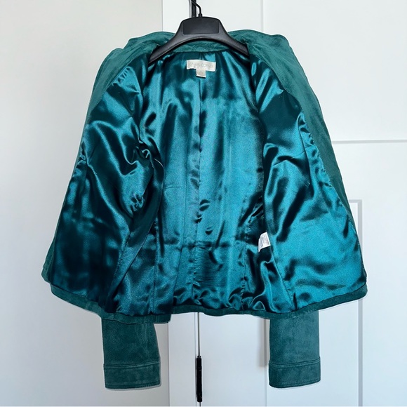 NWOT Casual Corner Teal Leather Suede Jacket size S - Picture 6 of 11